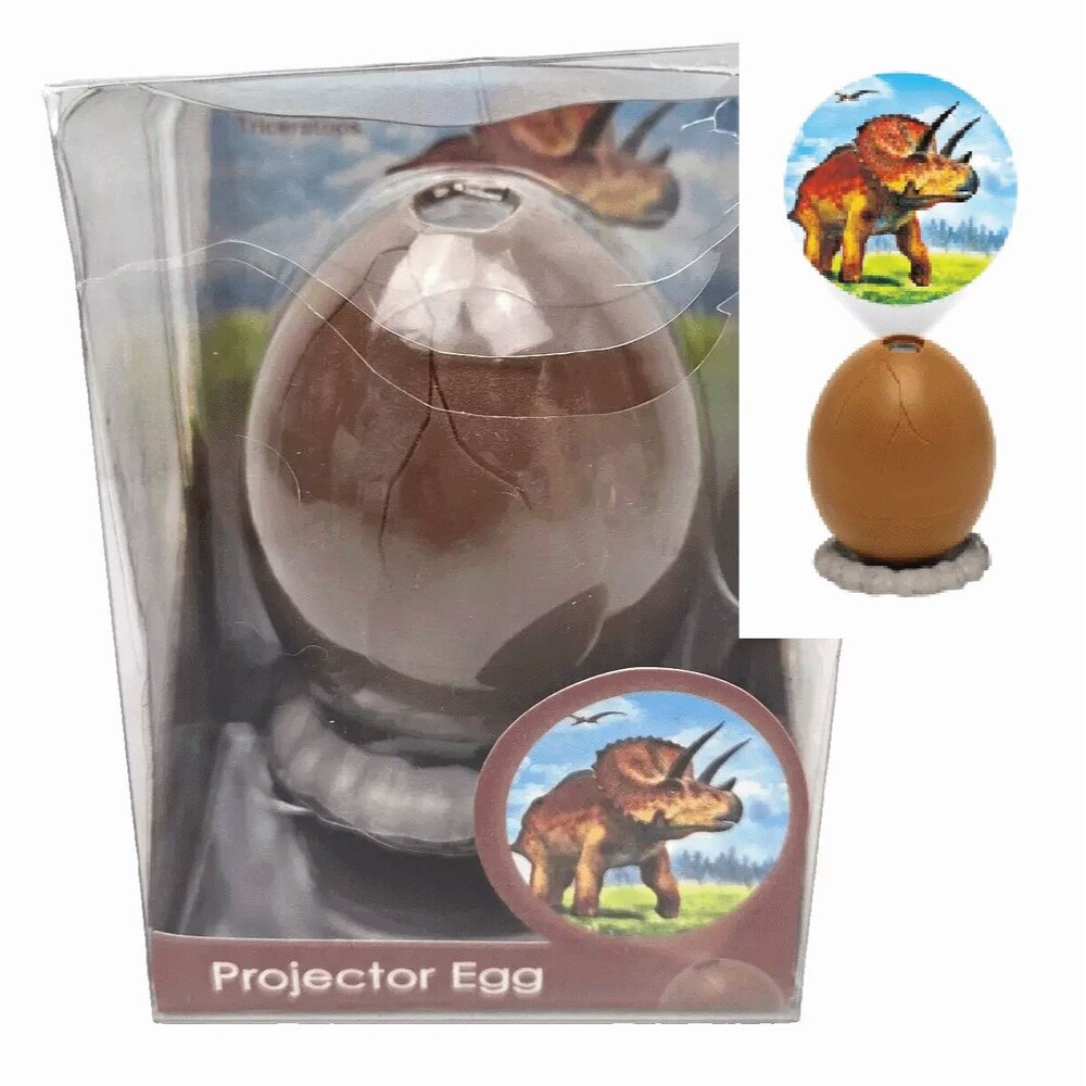 Projector Egg Dinosaur Triceratops Brown Egg Water Activated Dreams NEW